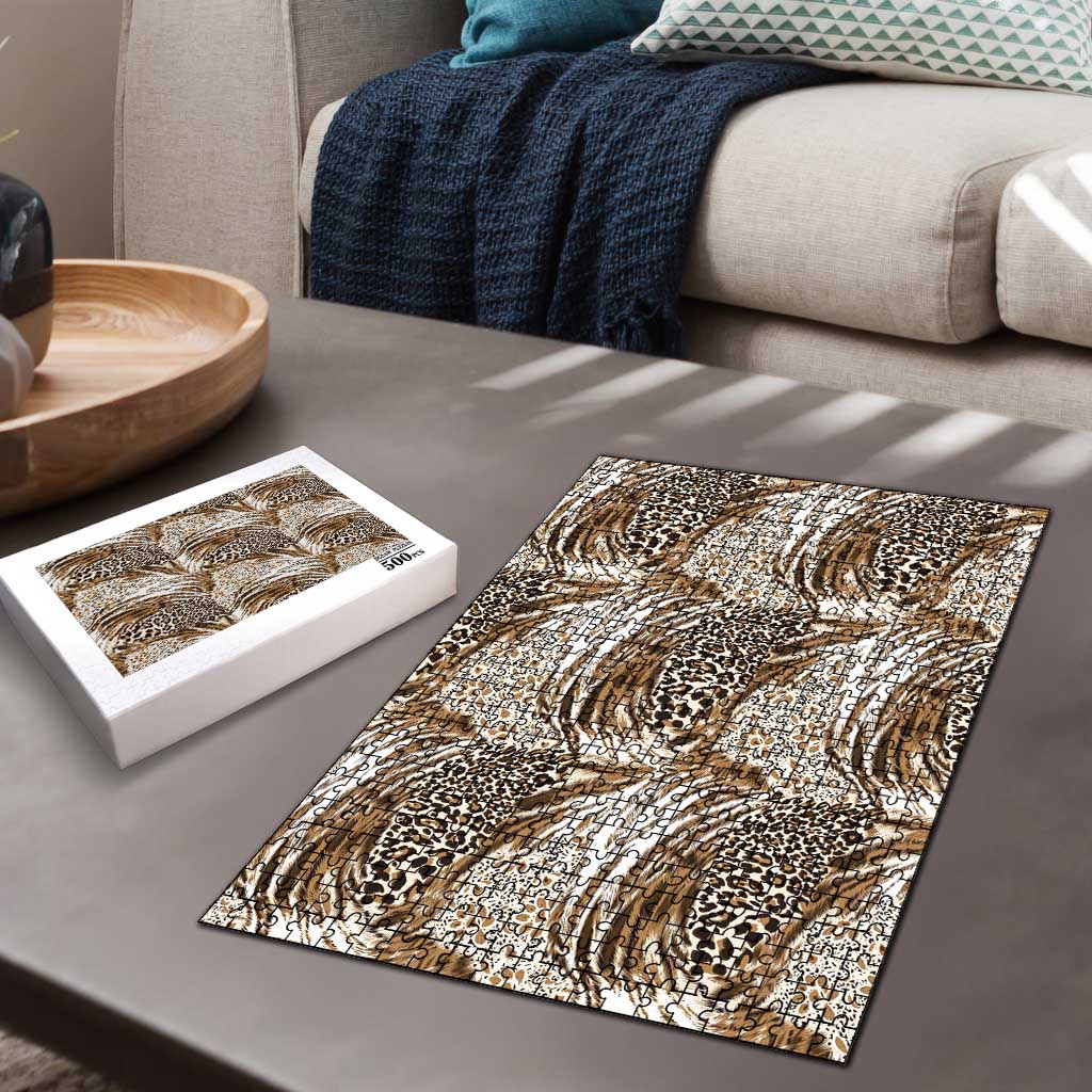 Wild Animal Skins Puzzle Leopard Pattern - Wonder Print Shop