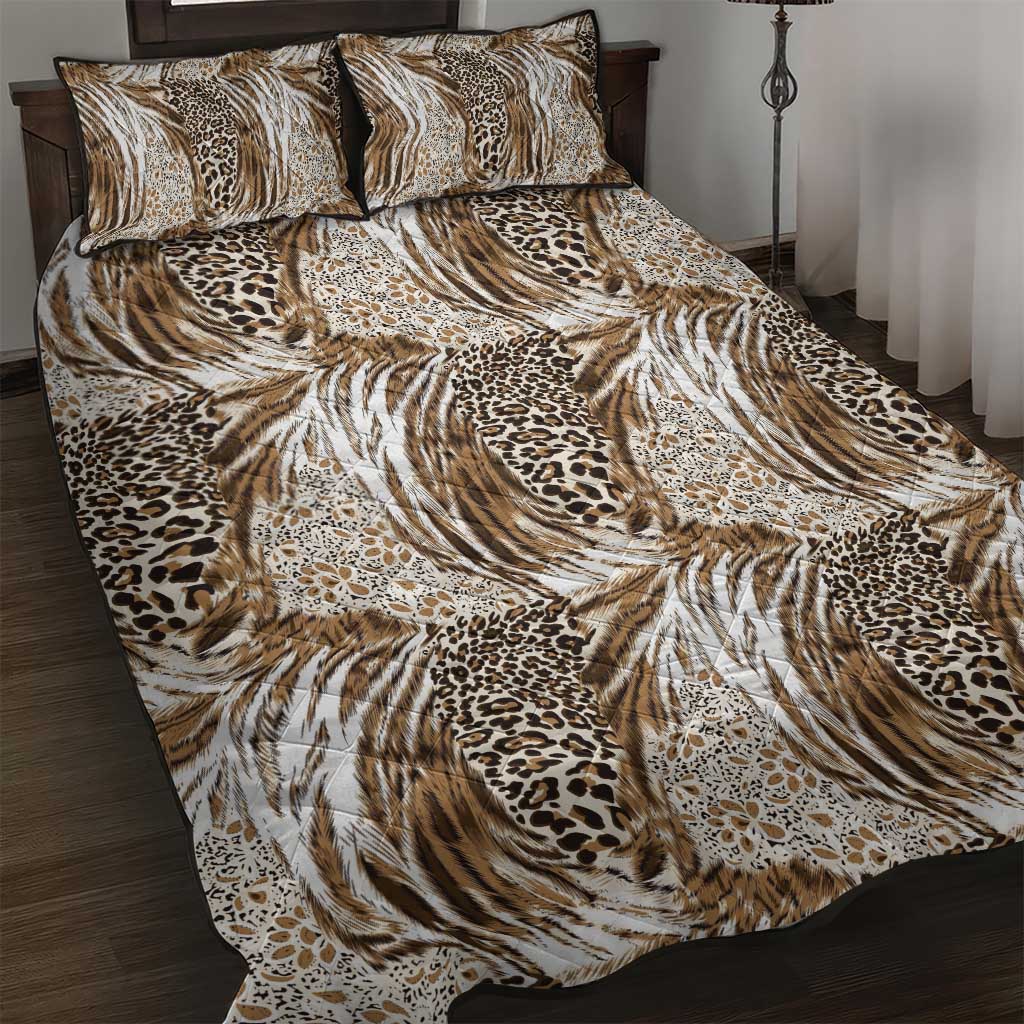 Wild Animal Skins Quilt Bed Set Leopard Pattern - Wonder Print Shop