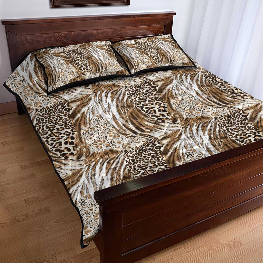 Wild Animal Skins Quilt Bed Set Leopard Pattern - Wonder Print Shop