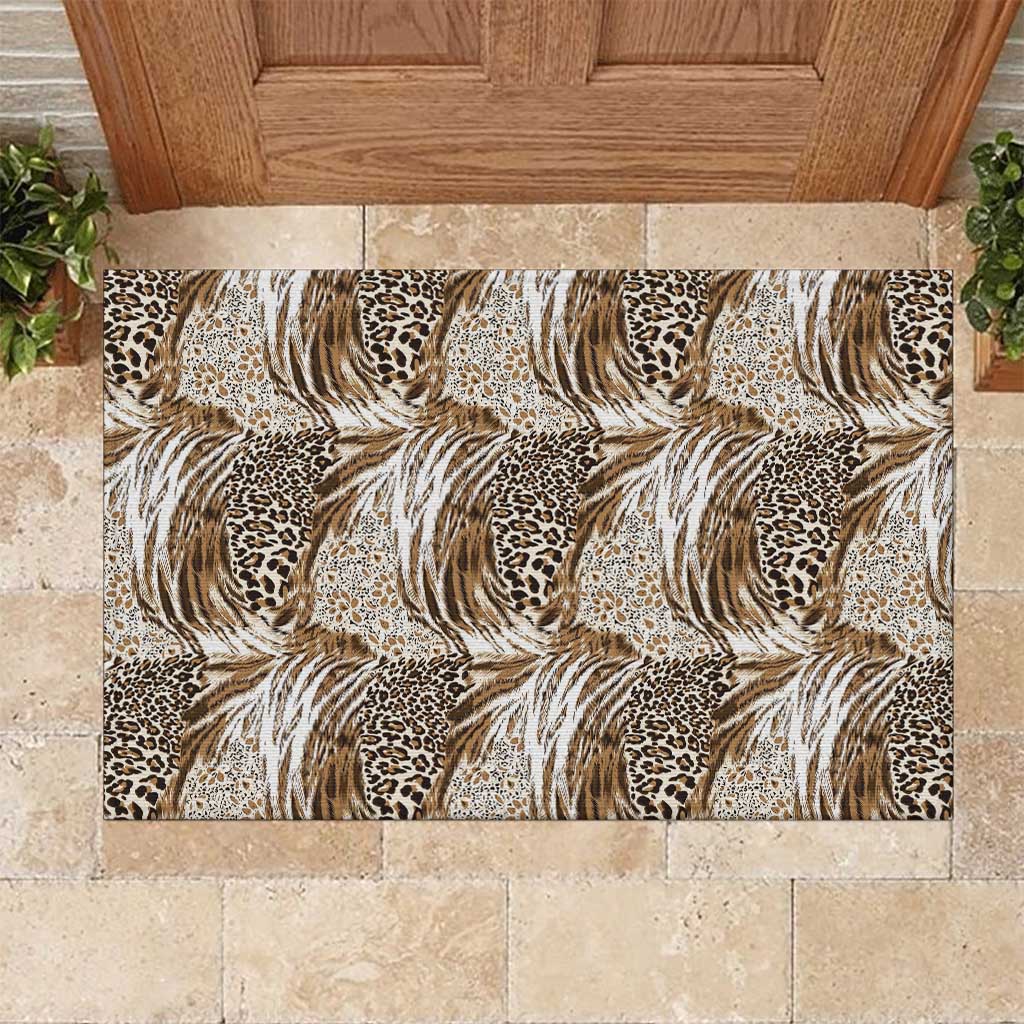 Wild Animal Skins Rubber Doormat Leopard Pattern - Wonder Print Shop