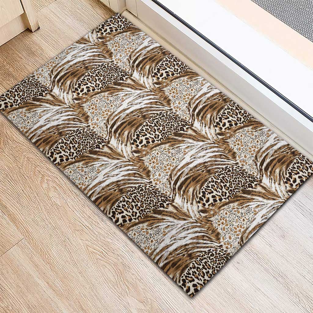 Wild Animal Skins Rubber Doormat Leopard Pattern - Wonder Print Shop