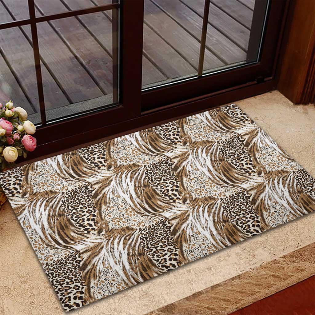 Wild Animal Skins Rubber Doormat Leopard Pattern - Wonder Print Shop