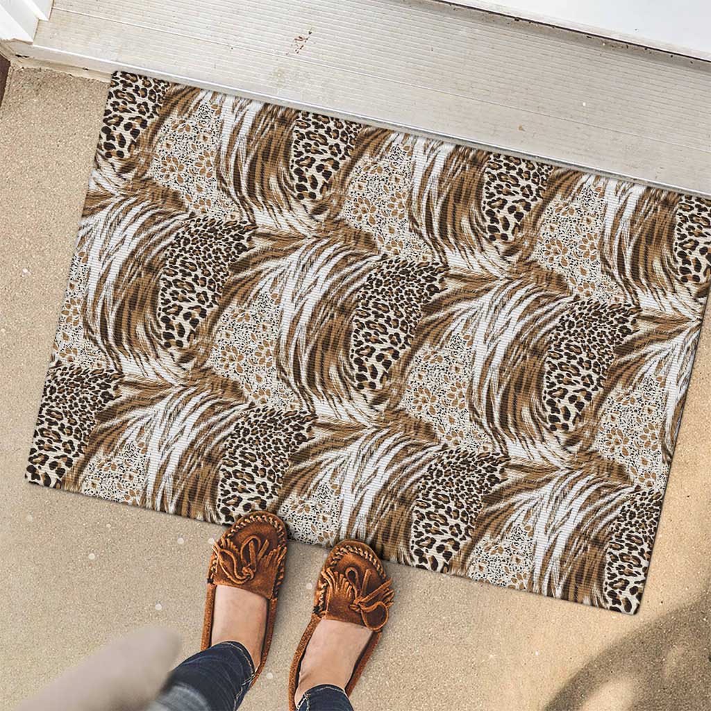 Wild Animal Skins Rubber Doormat Leopard Pattern - Wonder Print Shop