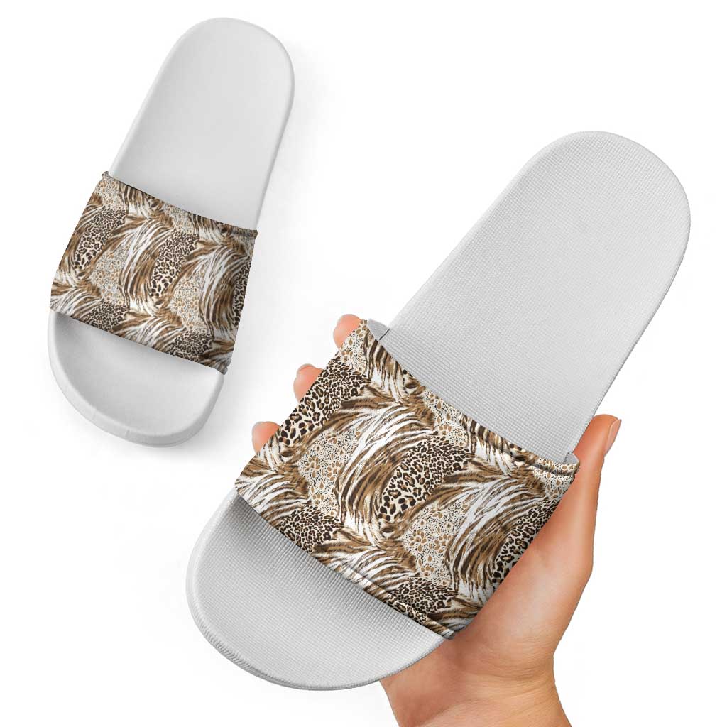 Wild Animal Skins Slide Sandals Leopard Pattern - Wonder Print Shop