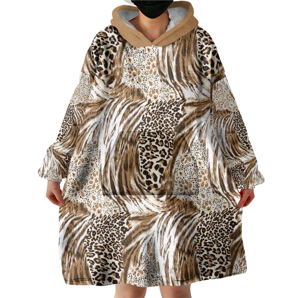 Wild Animal Skins Wearable Blanket Hoodie Leopard Pattern - Wonder Print Shop