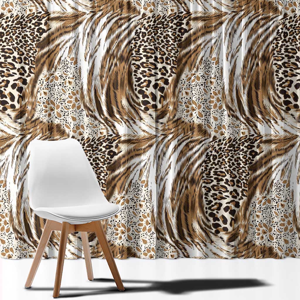 Wild Animal Skins Window Curtain Leopard Pattern - Wonder Print Shop