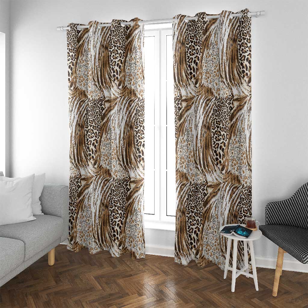 Wild Animal Skins Window Curtain Leopard Pattern - Wonder Print Shop