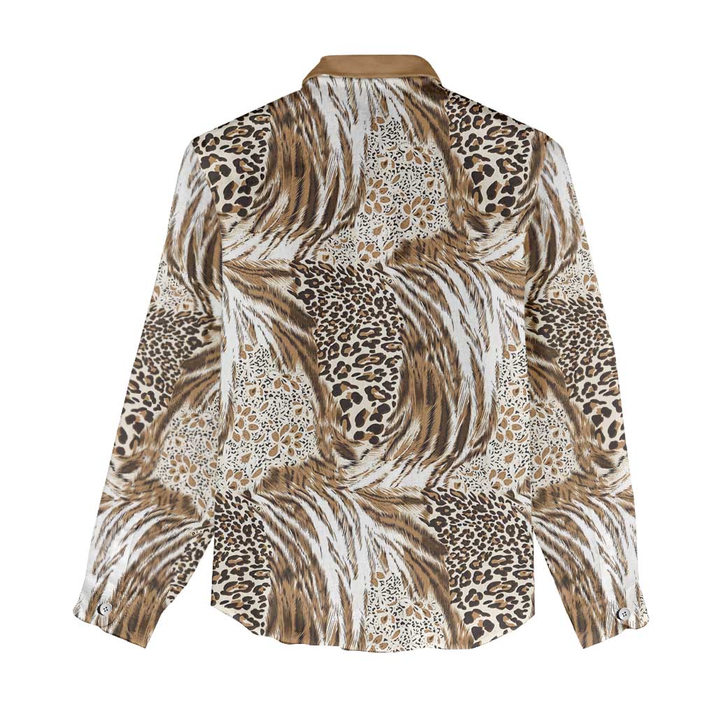 Wild Animal Skins Women Casual Shirt Leopard Pattern - Wonder Print Shop