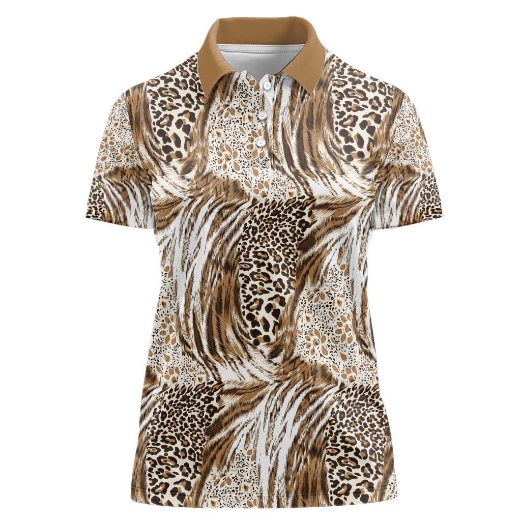 Wild Animal Skins Women Polo Shirt Leopard Pattern - Wonder Print Shop