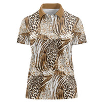 Wild Animal Skins Women Polo Shirt Leopard Pattern - Wonder Print Shop