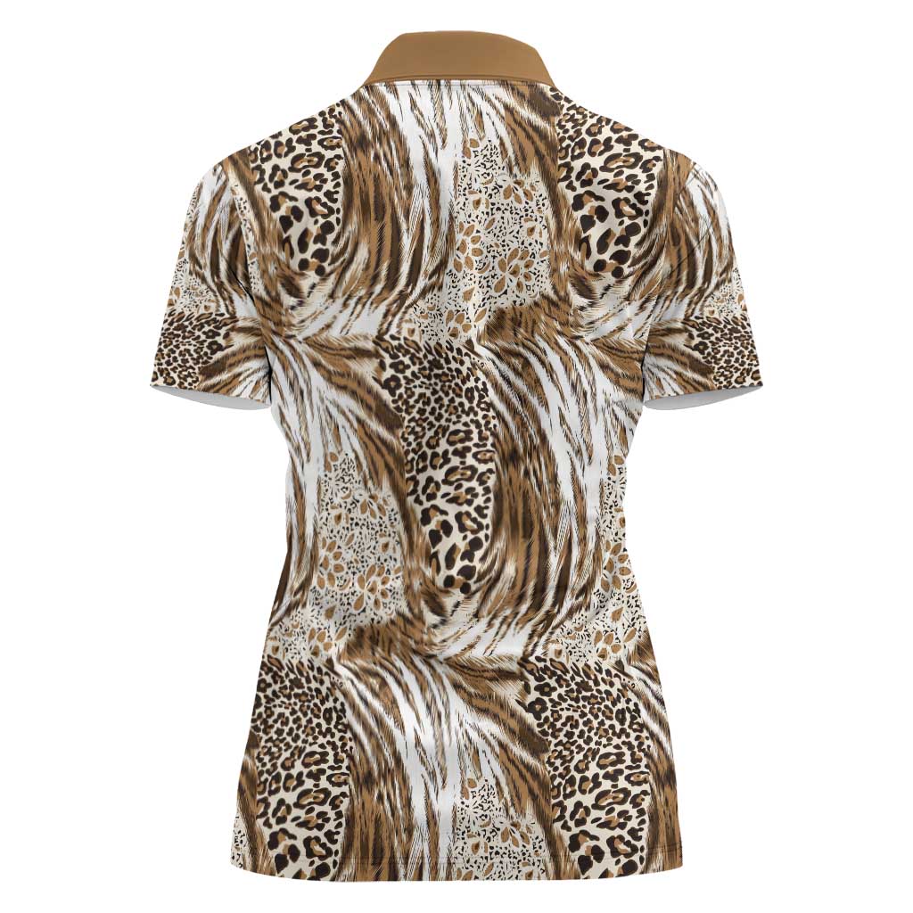 Wild Animal Skins Women Polo Shirt Leopard Pattern - Wonder Print Shop