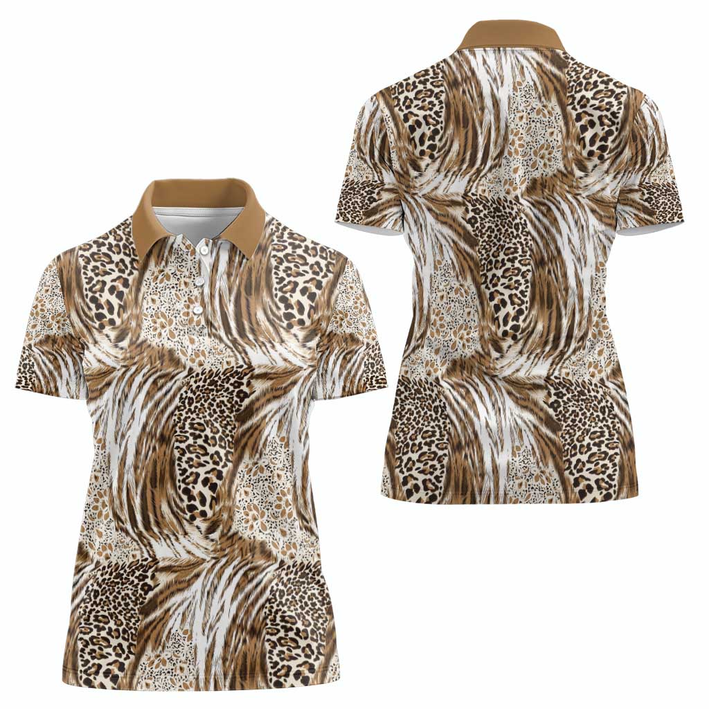 Wild Animal Skins Women Polo Shirt Leopard Pattern - Wonder Print Shop