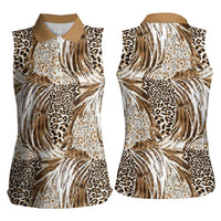 Wild Animal Skins Women Sleeveless Polo Shirt Leopard Pattern - Wonder Print Shop