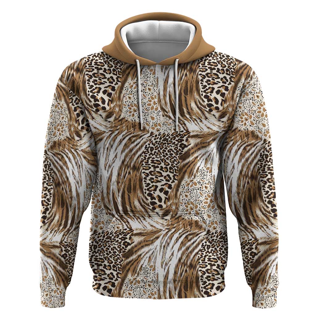 Wild Animal Skins Zip Hoodie Leopard Pattern - Wonder Print Shop