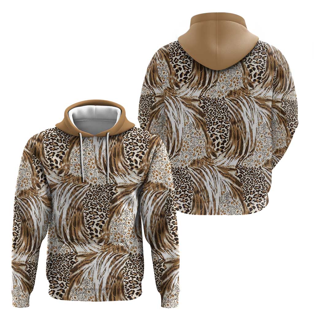 Wild Animal Skins Zip Hoodie Leopard Pattern - Wonder Print Shop