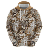 Wild Animal Skins Zip Hoodie Leopard Pattern - Wonder Print Shop