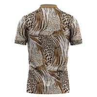 Wild Animal Skins Zipper Polo Shirt Leopard Pattern - Wonder Print Shop