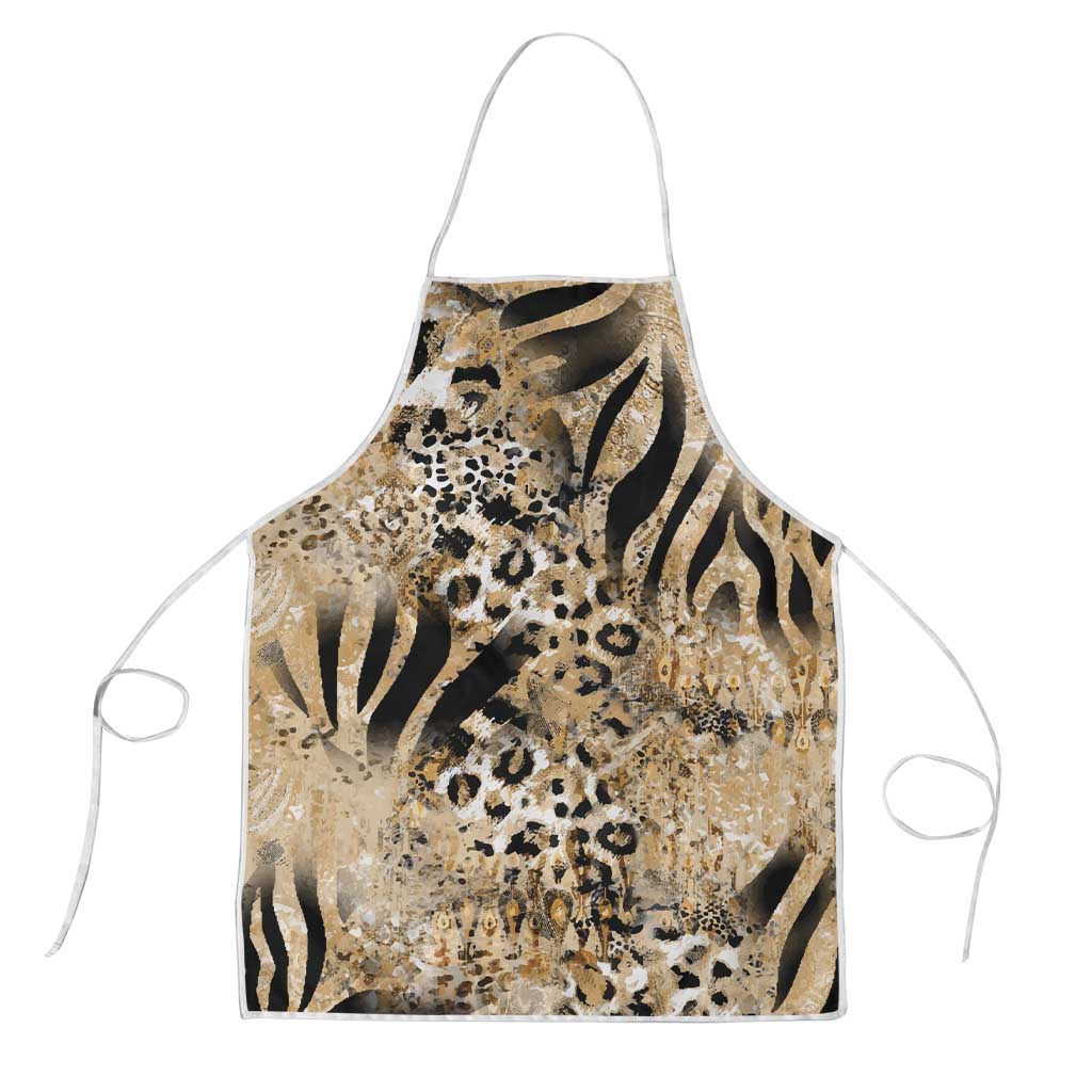 Wild Animal Skins Apron Zebra Tiger Leopard Mix Skin - Wonder Print Shop
