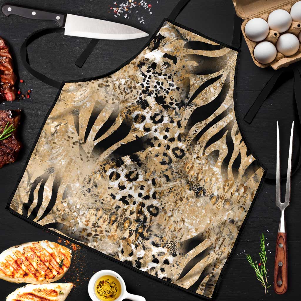Wild Animal Skins Apron Zebra Tiger Leopard Mix Skin - Wonder Print Shop