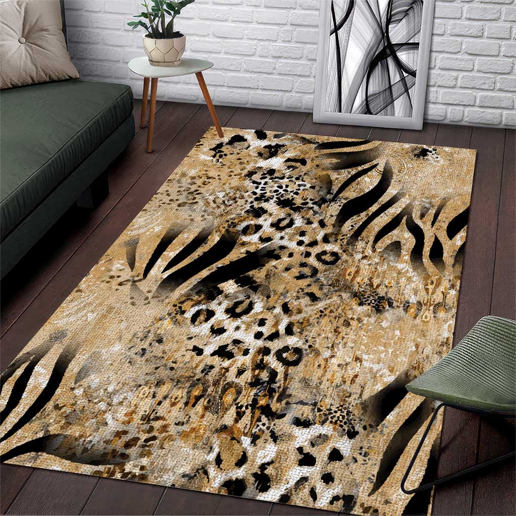 Wild Animal Skins Area Rug Zebra Tiger Leopard Mix Skin - Wonder Print Shop