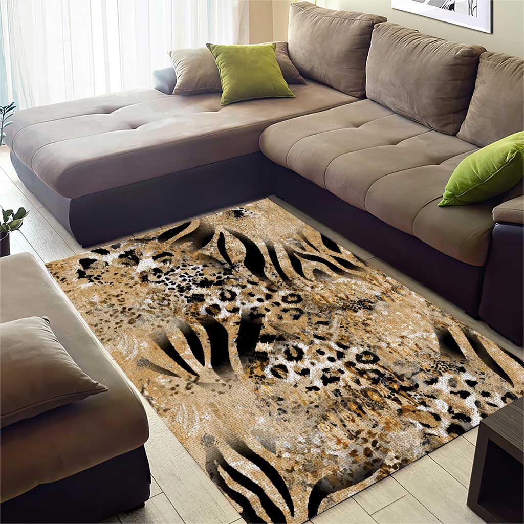Wild Animal Skins Area Rug Zebra Tiger Leopard Mix Skin - Wonder Print Shop