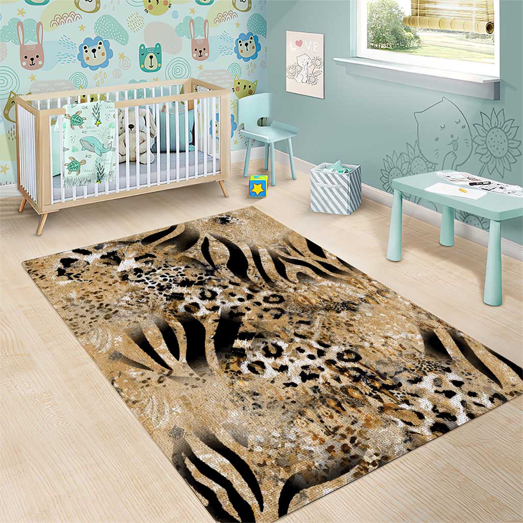 Wild Animal Skins Area Rug Zebra Tiger Leopard Mix Skin - Wonder Print Shop