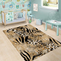 Wild Animal Skins Area Rug Zebra Tiger Leopard Mix Skin - Wonder Print Shop