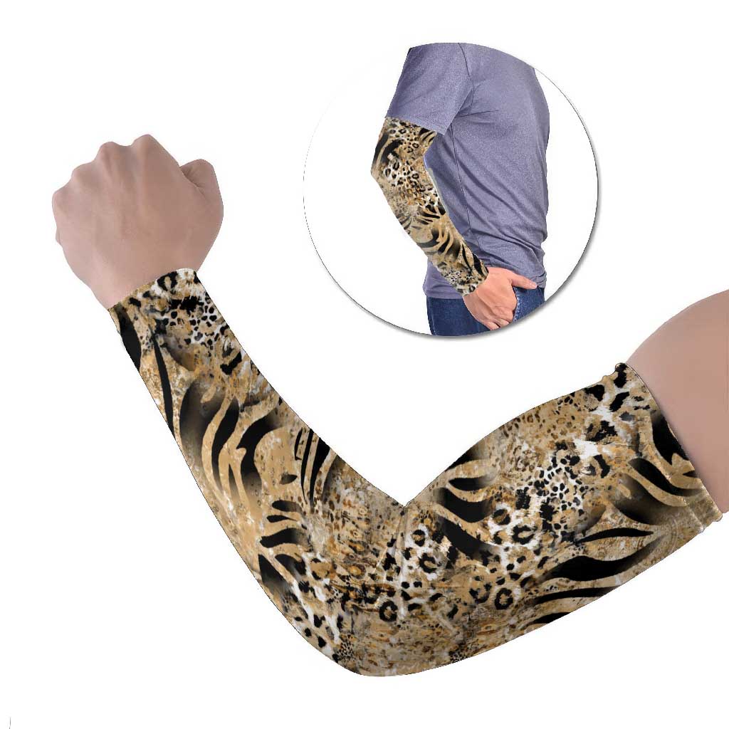 Wild Animal Skins Arm Sleeves Zebra Tiger Leopard Mix Skin - Wonder Print Shop