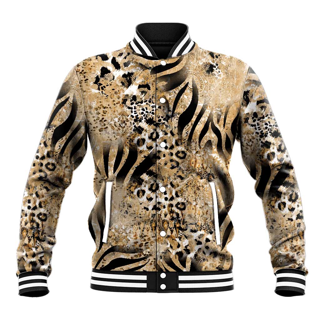 Wild Animal Skins Baseball Jacket Zebra Tiger Leopard Mix Skin - Wonder Print Shop