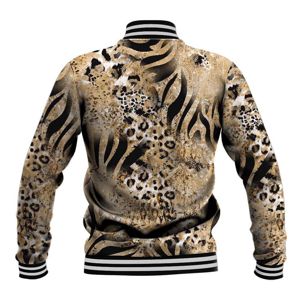 Wild Animal Skins Baseball Jacket Zebra Tiger Leopard Mix Skin - Wonder Print Shop