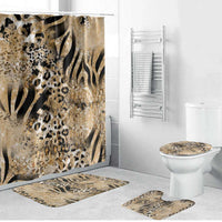 Wild Animal Skins Bathroom Set Zebra Tiger Leopard Mix Skin - Wonder Print Shop