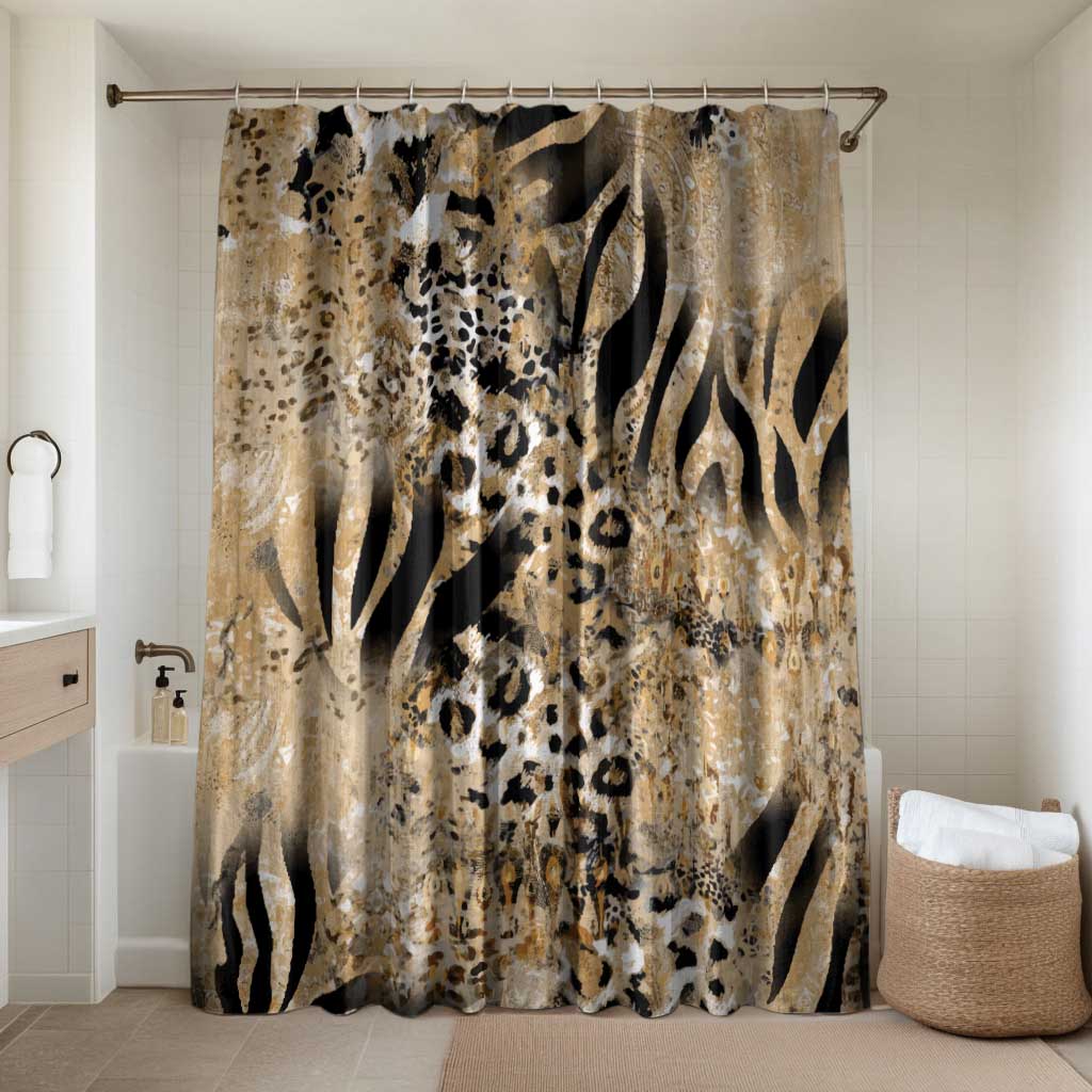 Wild Animal Skins Bathroom Set Zebra Tiger Leopard Mix Skin - Wonder Print Shop