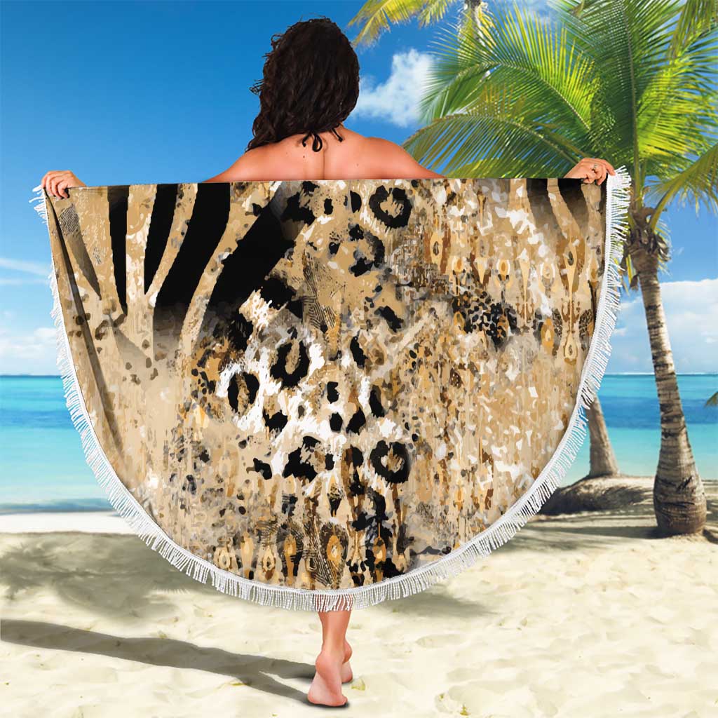 Wild Animal Skins Beach Blanket Zebra Tiger Leopard Mix Skin - Wonder Print Shop