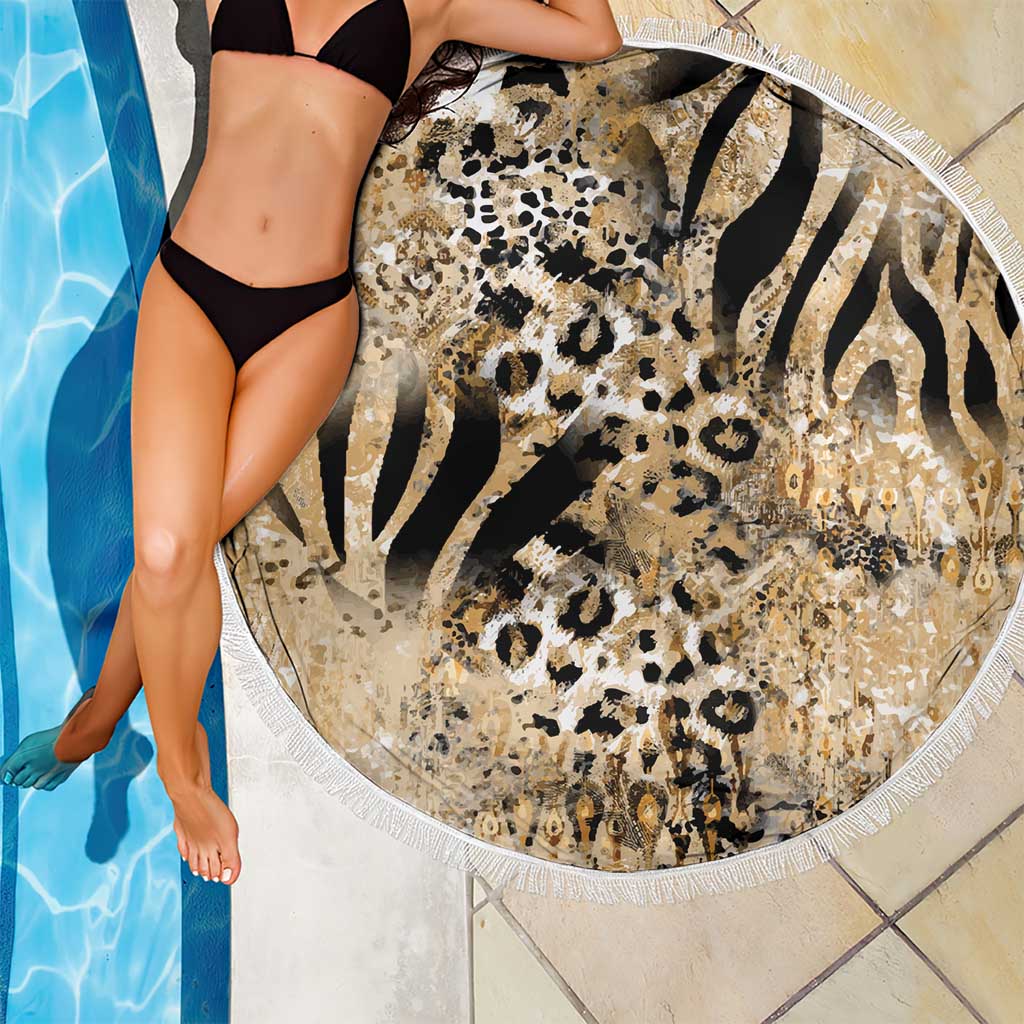 Wild Animal Skins Beach Blanket Zebra Tiger Leopard Mix Skin - Wonder Print Shop