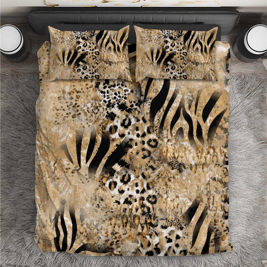 Wild Animal Skins Bedding Set Zebra Tiger Leopard Mix Skin - Wonder Print Shop