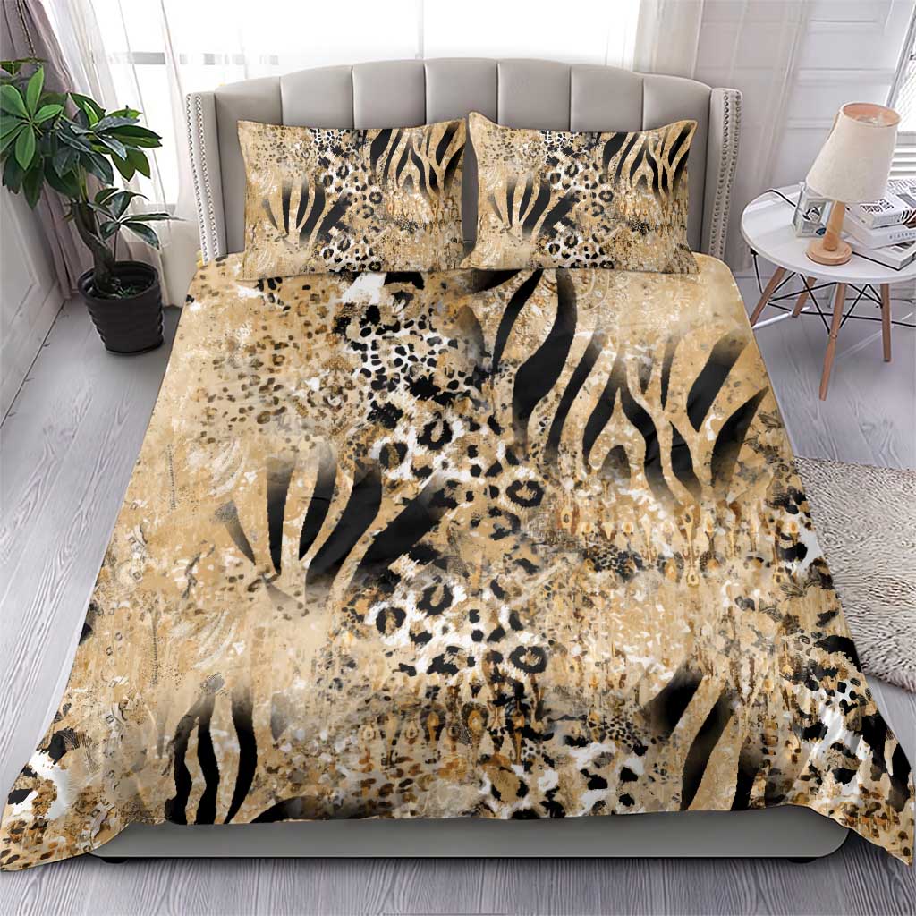 Wild Animal Skins Bedding Set Zebra Tiger Leopard Mix Skin - Wonder Print Shop