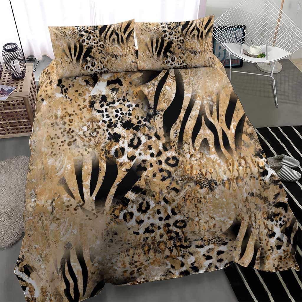 Wild Animal Skins Bedding Set Zebra Tiger Leopard Mix Skin - Wonder Print Shop