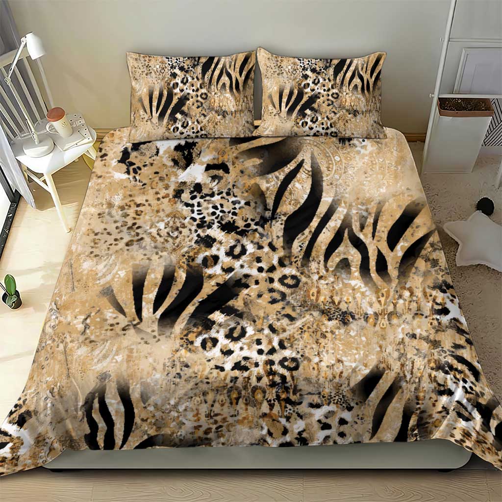 Wild Animal Skins Bedding Set Zebra Tiger Leopard Mix Skin - Wonder Print Shop
