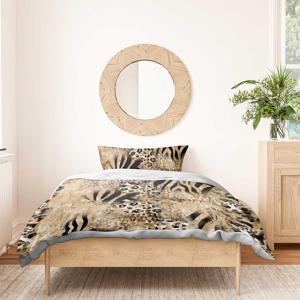 Wild Animal Skins Bedding Set Zebra Tiger Leopard Mix Skin - Wonder Print Shop