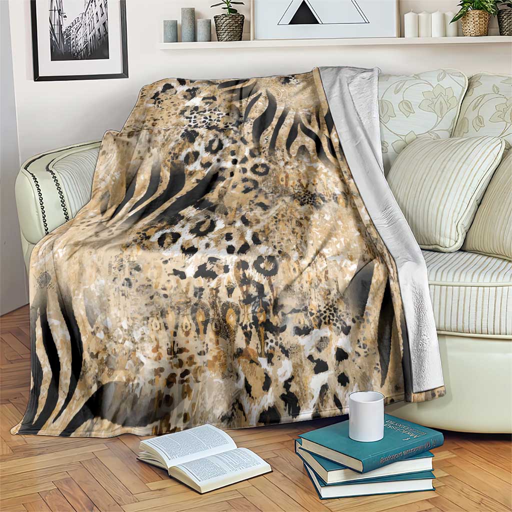 Wild Animal Skins Blanket Zebra Tiger Leopard Mix Skin - Wonder Print Shop