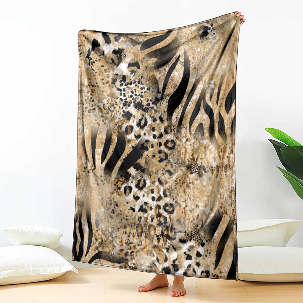 Wild Animal Skins Blanket Zebra Tiger Leopard Mix Skin - Wonder Print Shop