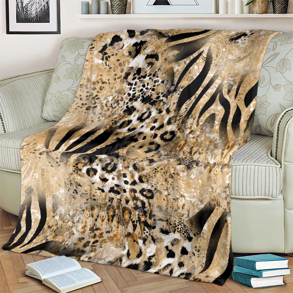Wild Animal Skins Blanket Zebra Tiger Leopard Mix Skin - Wonder Print Shop