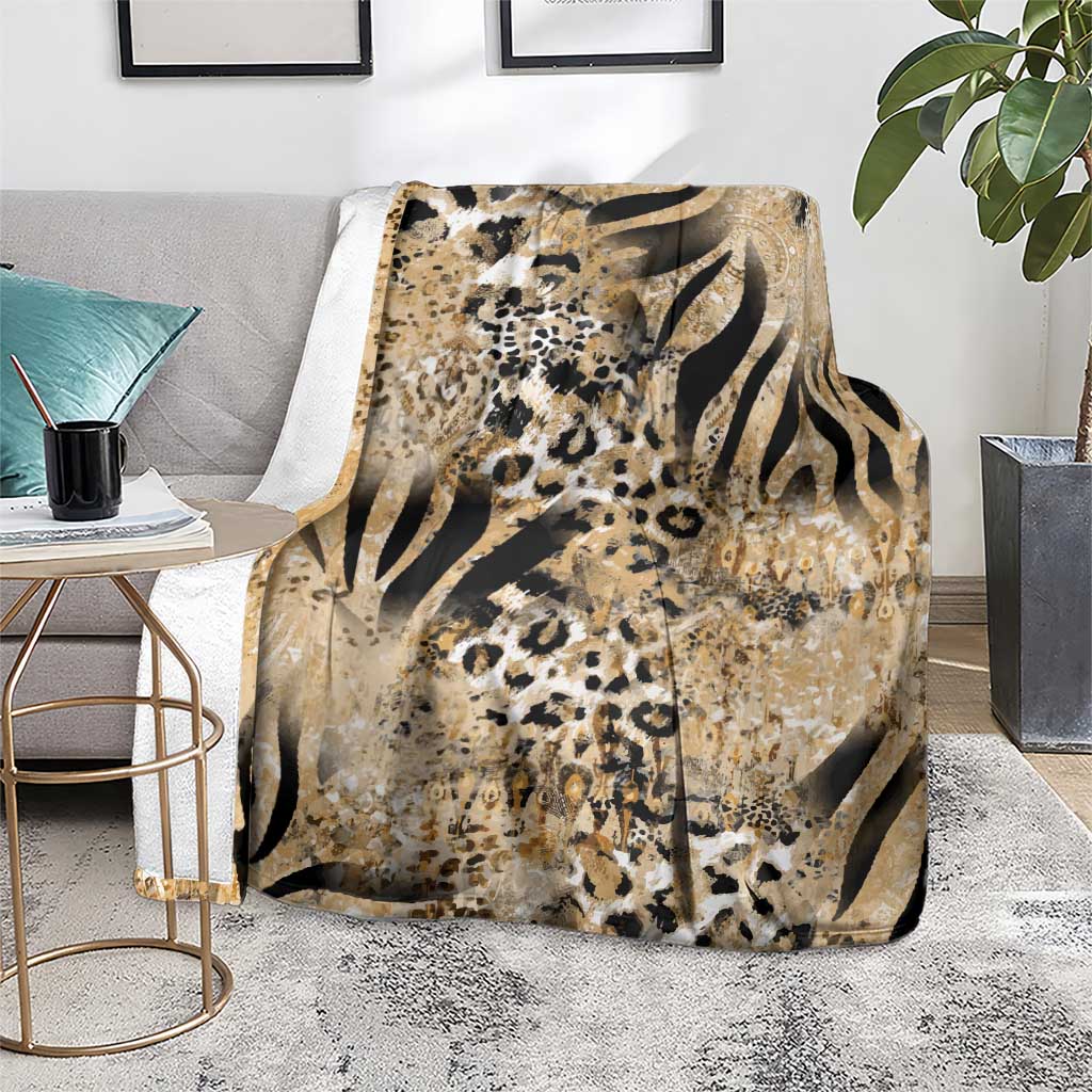 Wild Animal Skins Blanket Zebra Tiger Leopard Mix Skin - Wonder Print Shop