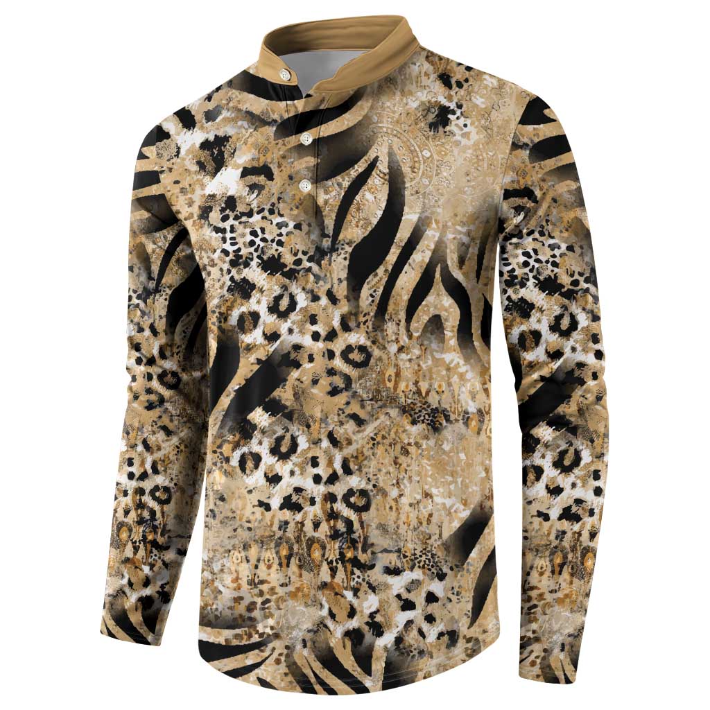 Wild Animal Skins Button Sweatshirt Zebra Tiger Leopard Mix Skin - Wonder Print Shop