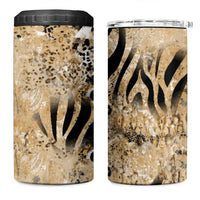 Wild Animal Skins 4 in 1 Can Cooler Tumbler Zebra Tiger Leopard Mix Skin - Wonder Print Shop