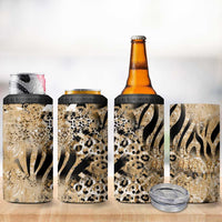 Wild Animal Skins 4 in 1 Can Cooler Tumbler Zebra Tiger Leopard Mix Skin - Wonder Print Shop