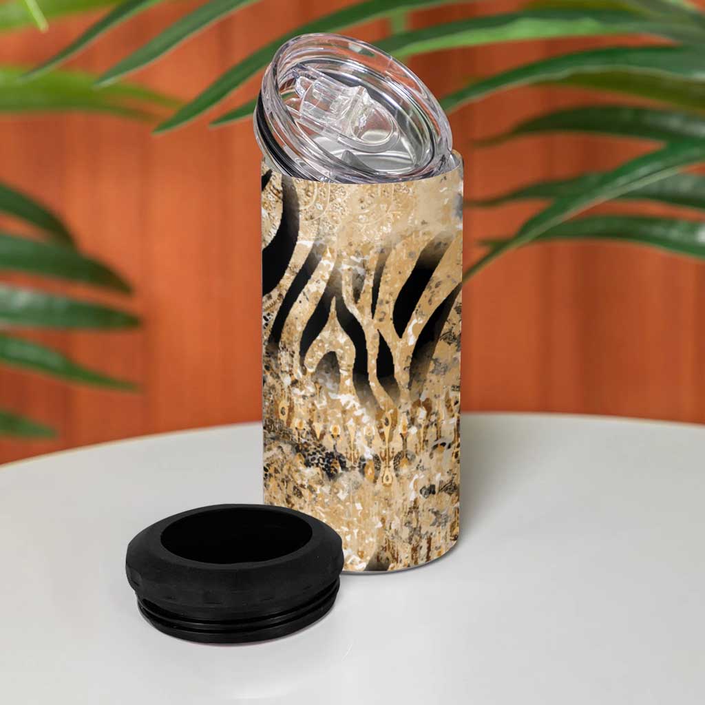 Wild Animal Skins 4 in 1 Can Cooler Tumbler Zebra Tiger Leopard Mix Skin - Wonder Print Shop
