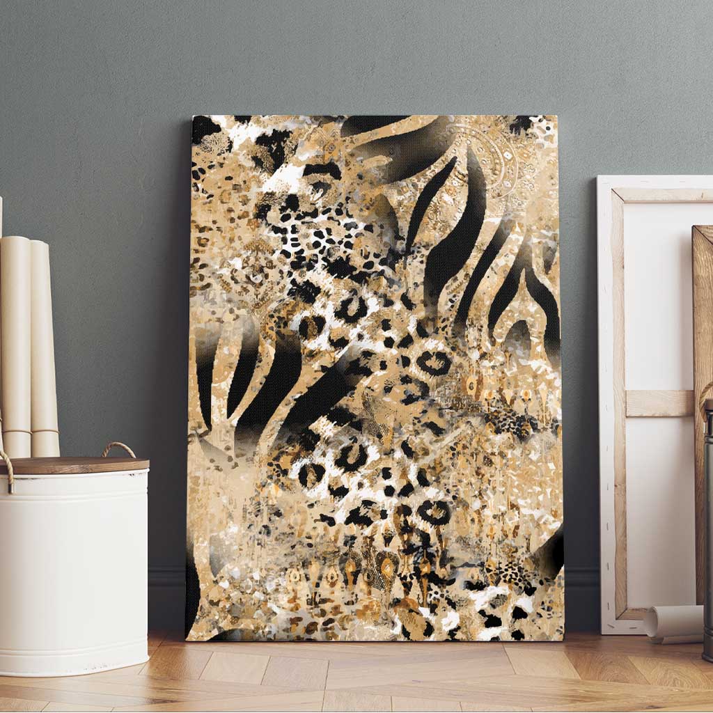 Wild Animal Skins Canvas Wall Art Zebra Tiger Leopard Mix Skin - Wonder Print Shop
