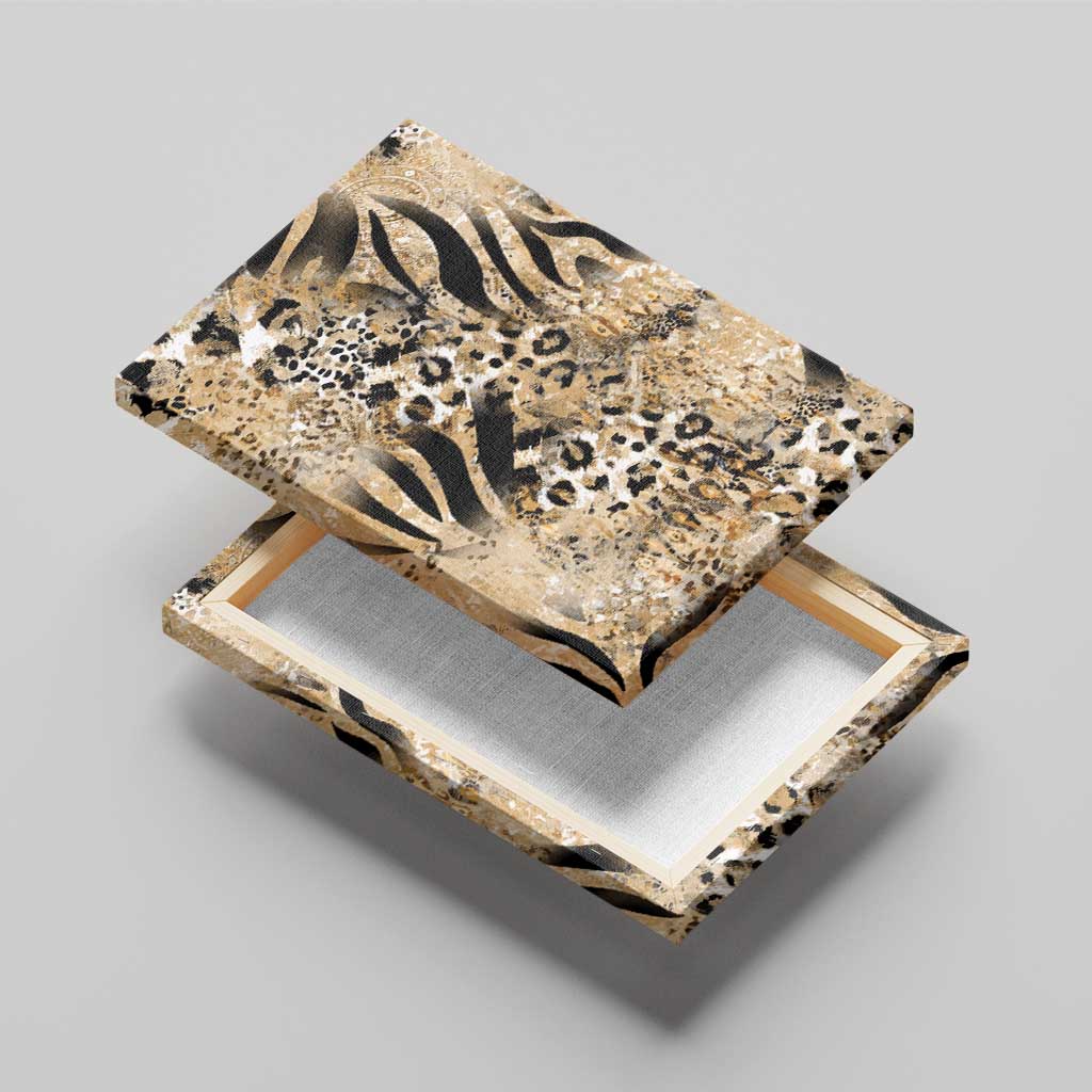Wild Animal Skins Canvas Wall Art Zebra Tiger Leopard Mix Skin - Wonder Print Shop