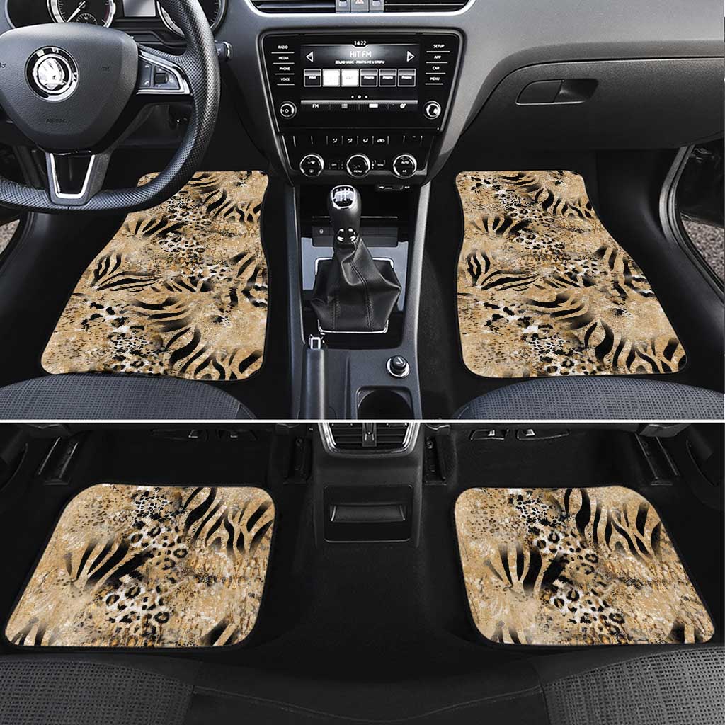 Wild Animal Skins Car Mats Zebra Tiger Leopard Mix Skin - Wonder Print Shop